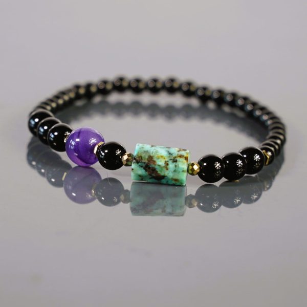 Bransoletka z ametystem i turkusem - Amulet w podróży