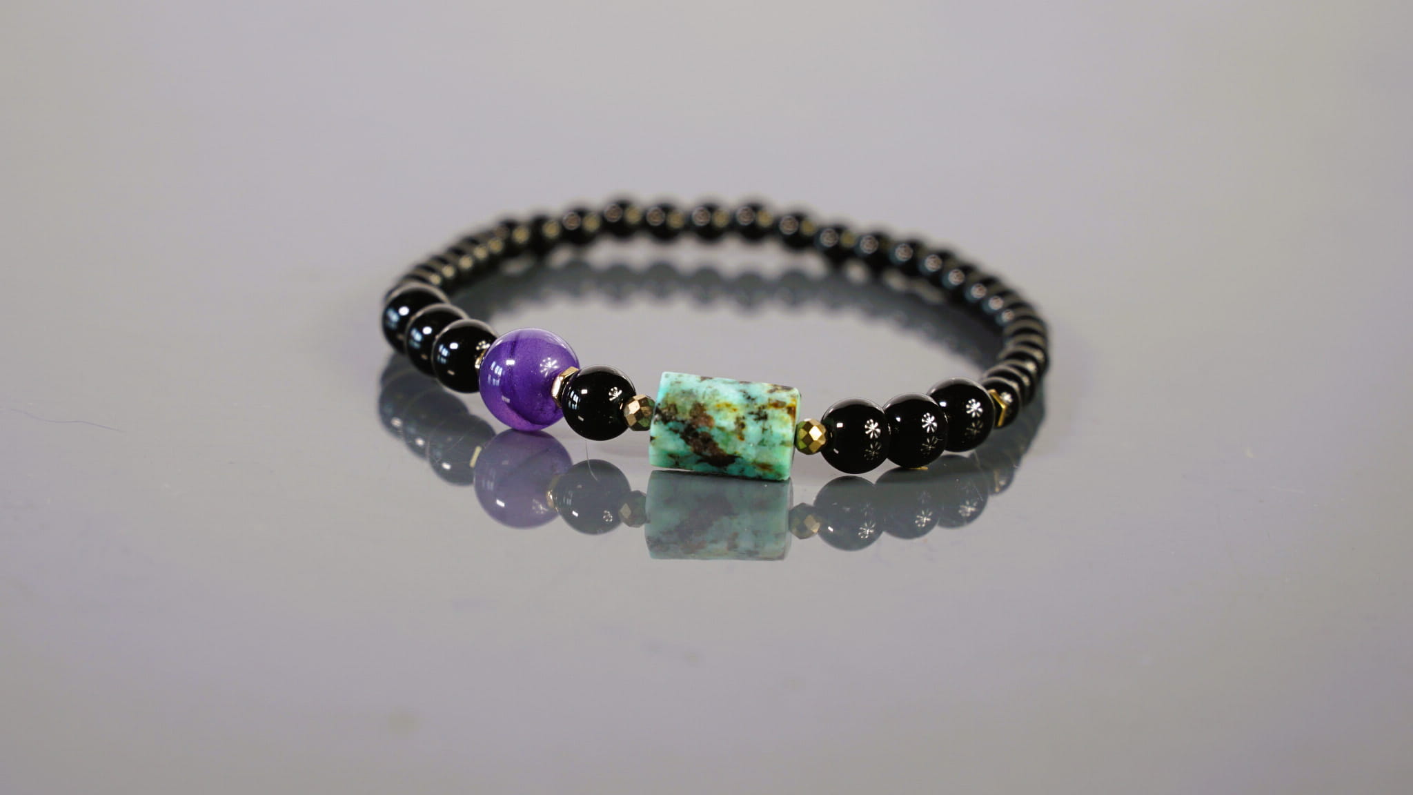 Bransoletka z ametystem i turkusem - Amulet w podróży