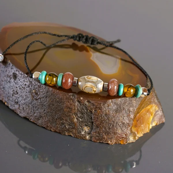 Bransoletka z agatem tybetańskim - OKO POMYŚLNOŚCI